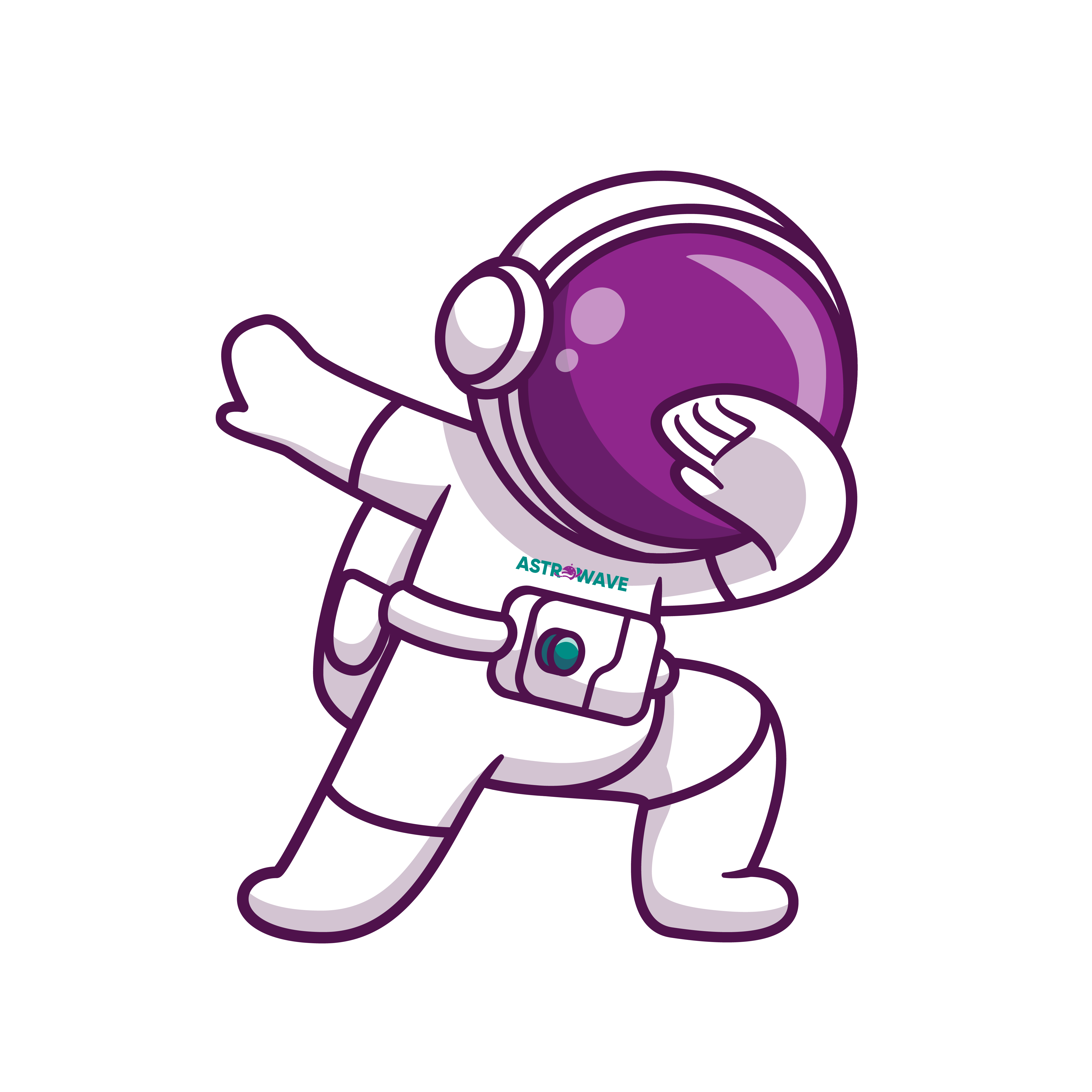 Astrowave astronaut dabbing pose